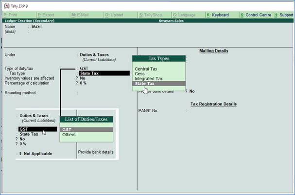 How To Create Gst Percentage In Tally Erp 9